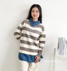 MIURA STRIPES BLOUSE / ATASAN KNIT X DENIM