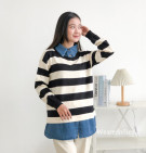 MIURA STRIPES BLOUSE / ATASAN KNIT X DENIM