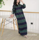 MIYUNA LONG DRESS / SRESS KAOS STRIPES BASIC