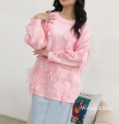 ARDELLA KNIT SWEATER / SWEATER RAJUT PREMIUM MIX BUNGA ORGANZA