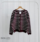 NEZIRA KNIT TOP / CARDIGAN KNIT MOTIF STRIPES