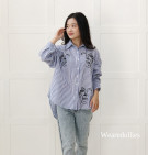 ORIZA STRIPES SHIRT / KEMEJA OVERSIZE MOTIF SALUR