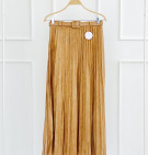 Pleates Suede Skirt