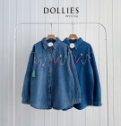 POMPOM DENIM SHIRT / KEMEJA DENIM IMPORT