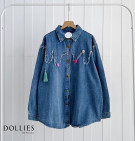 POMPOM DENIM SHIRT / KEMEJA DENIM IMPORT