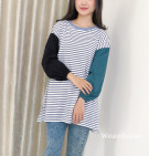 RIANO BLOUSE / BLOUSE OVERSIZE MOTIF STRIPES