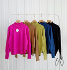 SEGITA KNIT BLOUSE / BLOUSE KNIT LENGAN BUTTON