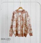 SELA FLORA CARDY / KNIT MOTIF BUNGA IMPORT