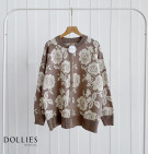 SELA FLORA CARDY / KNIT MOTIF BUNGA IMPORT