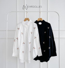 SHELLY SHIRT / KEMEJA OVERSIZE BORDIR BUNGA