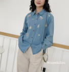 SHOKA DENIM SHIRT / KEMEJA DENIM BORDIR BUNGA