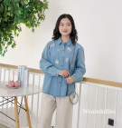 SHOKA DENIM SHIRT / KEMEJA DENIM BORDIR BUNGA