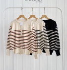 SORA KNIT BLOUSE / BLOUSE MOTIF STRIPES