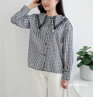 SQUARE LACE TOP / ATASAN MOTIF GINGHAM KERAH LEBAR