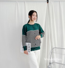 STIMA KNIT OUTER / CARDIGAN KNIT MOTIF STRIPES