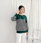 STIMA KNIT OUTER / CARDIGAN KNIT MOTIF STRIPES