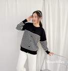 STIMA KNIT OUTER / CARDIGAN KNIT MOTIF STRIPES