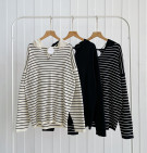 STRIPES BELIA TOP / ATASAN KNIT SRIPES HOODIE