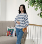 STRIPES CINDY TOP / KAOS WANITA LENGAN 7/8