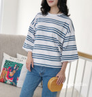 STRIPES CINDY TOP / KAOS WANITA LENGAN 7/8