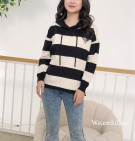 STRIPES NOA SWEATER / SWEATER KNIT MIX HOODIE