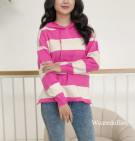 STRIPES NOA SWEATER / SWEATER KNIT MIX HOODIE