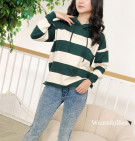 STRIPES NOA SWEATER / SWEATER KNIT MIX HOODIE