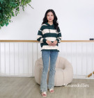 STRIPES NOA SWEATER / SWEATER KNIT MIX HOODIE