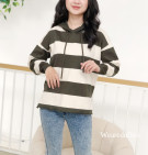 STRIPES NOA SWEATER / SWEATER KNIT MIX HOODIE