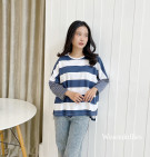 STRIPES VINLI TOP / ATASAN MOTIF STRIPES OVERSIZE