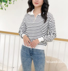 SWEET KNIT TOP / KNIT BLOUSE STRIPES