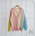 TWO TONE CARDY / CARDIGAN KNIT PREMIUM