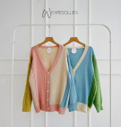 TWO TONE CARDY / CARDIGAN KNIT PREMIUM