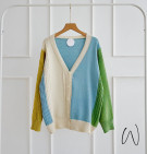 TWO TONE CARDY / CARDIGAN KNIT PREMIUM