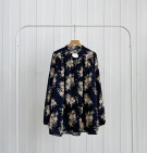 V FLORA TOP / ATASAN NAVY MOTIF BUNGA