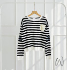 VEZY BLOUSE / ATASAN RAJUT MOTIF GARIS