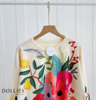 VIO KNIT CARDY / CARDIGAN MOTIF BUNGA VINTAGE IMPORT