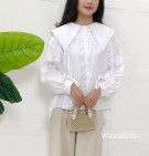 WHITE SHIRT / KEMEJA PUTIH KERAH LEBAR OVERSIZE