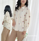 XABIRA SHIRT / KEMEJA MOTIF BORDIR BUNGA