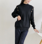 YOLLO KNIT TOP / ATASAN KNIT RAJUT MIX BUTTON