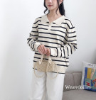 ZAECA STRIPES TOP / ATASA KNIT STRIPES KERAH