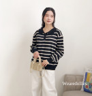 ZAECA STRIPES TOP / ATASA KNIT STRIPES KERAH