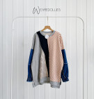 ZERINA SWEATER / SWEATER KAOS KNIT MIX DENIM